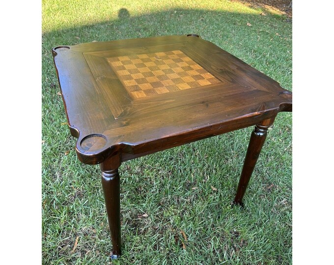 Vintage Ethan Allen Game Table Chess Checkers Square Wood - Etsy