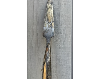 Vintage Handcrafted Original Iron Spear Head Rich Patina Old Collectible LARP