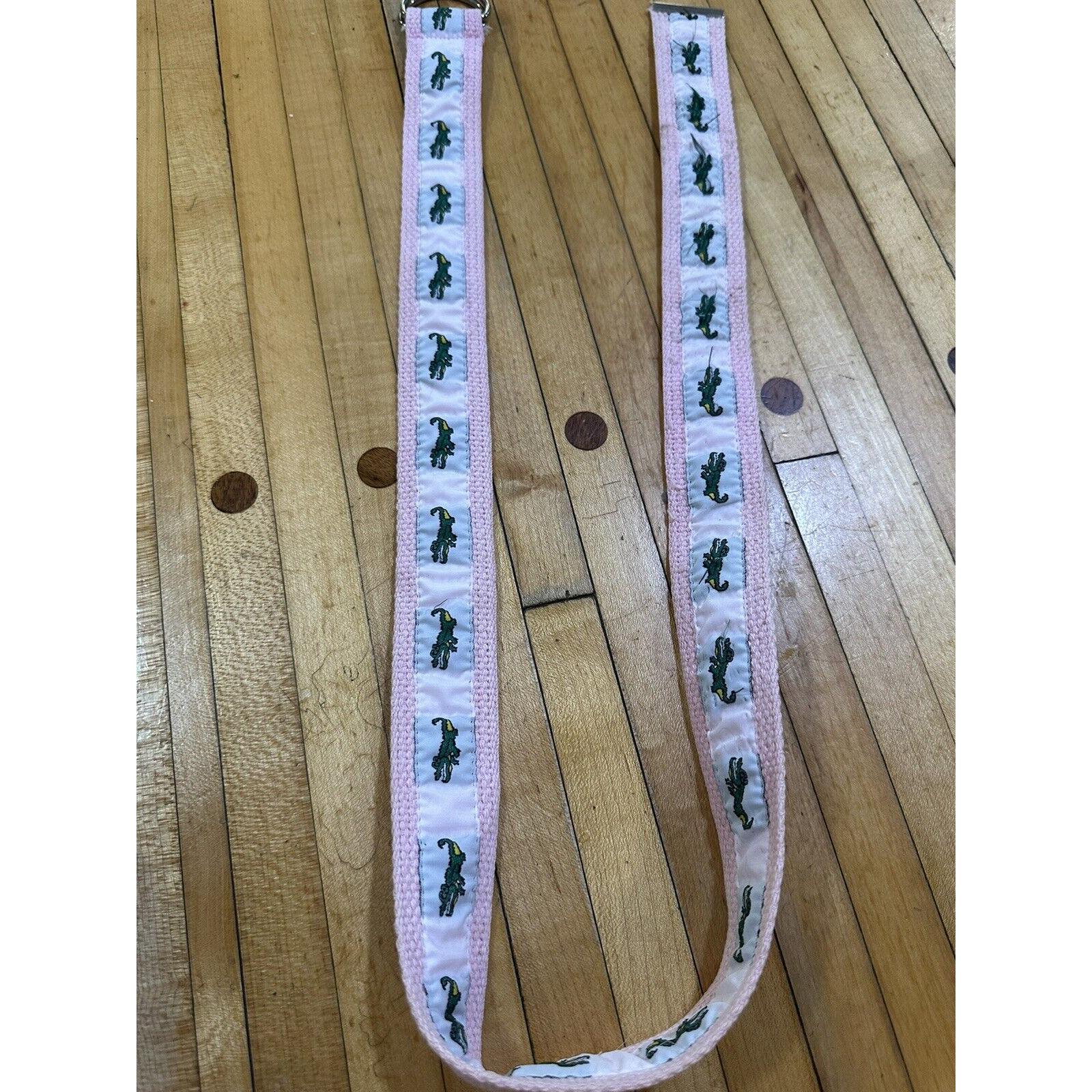 Vtg New England Preppy Crocodile Alligator Ribbon Cotton Webbing O Ring Belt 37 Vintage Belt Preppy (izod?) Crocodile Alligator Ribbon  main image 3