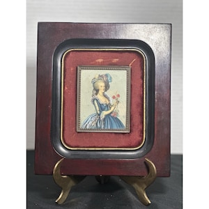 ANTIQUE MINIATURE Queen Marie Antoinette PORTRAIT Painting