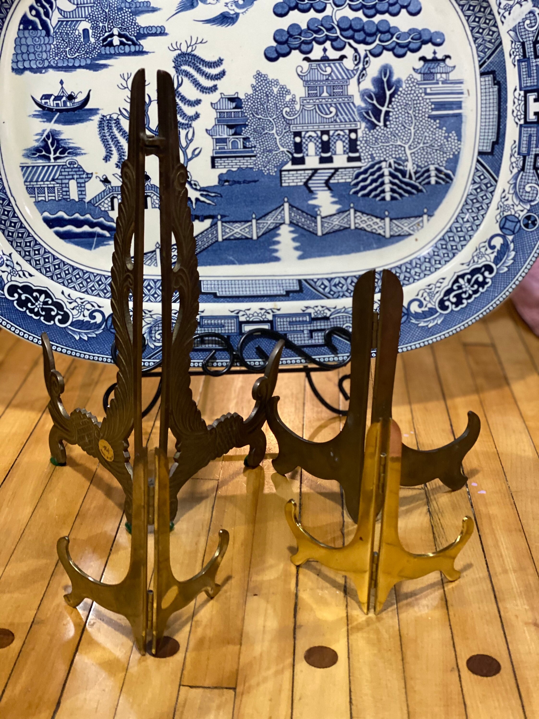 Lot Of 4 Vintage Brass Folding Easel Style Plate/Art Display Etsy