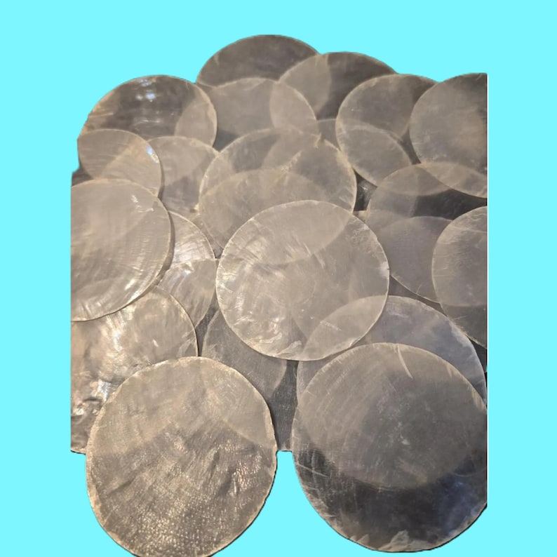 25 Capiz Shells White Round 2