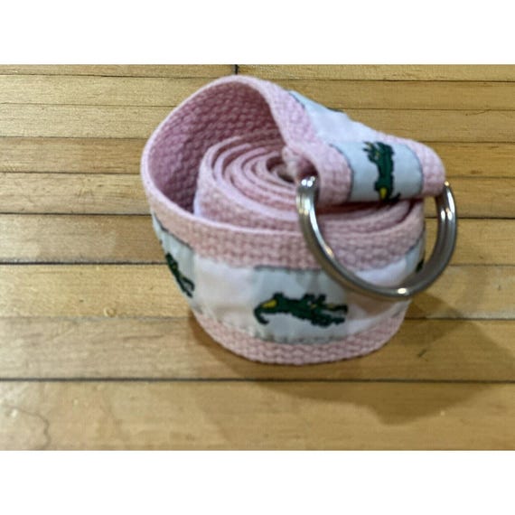 Vintage Belt Preppy (izod?) Crocodile Alligator Ribbon 
