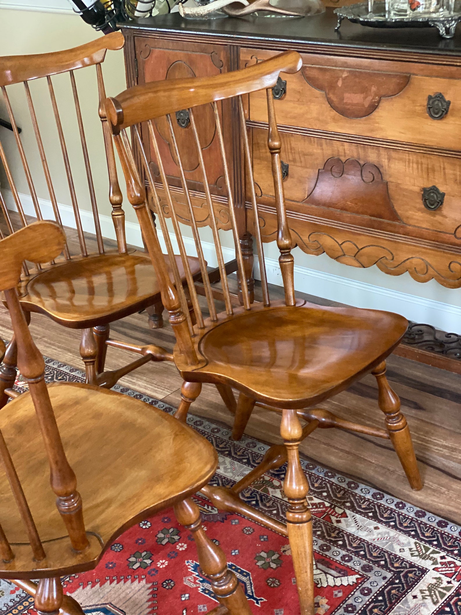 4 Vintage Nichols & Stone Windsor Chairs Maple Free shipping Etsy