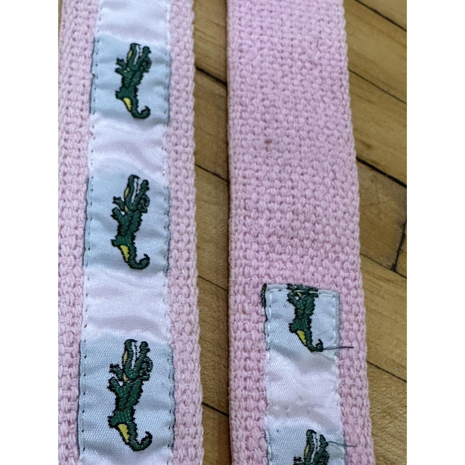 Vtg New England Preppy Crocodile Alligator Ribbon Cotton Webbing O Ring Belt 37 Vintage Belt Preppy (izod?) Crocodile Alligator Ribbon  main image 2