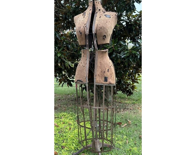Antique Acme Dress Form W/ Wire Cage & Cast Iron Feet Etsy