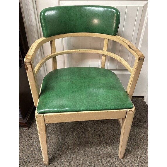 Vintage 1951 Executive Industrial Desk Office Chair Green Phoenix