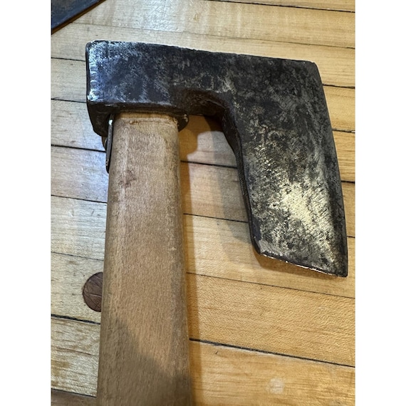 Vintage Carpenters Axe Hatchet Hand Forged With Breaded Design