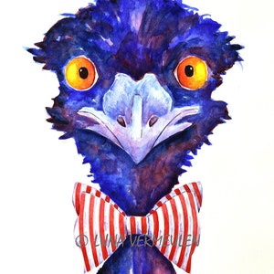 Watercolour Painting "Mr. Pinstripe" Art
