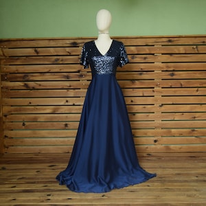 copper blue dress Navy Copper Dress