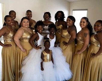 gold matron of honor dresses