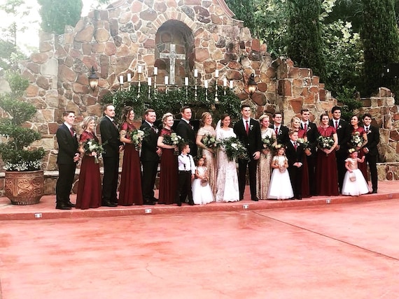 burgundy silk bridesmaid dresses