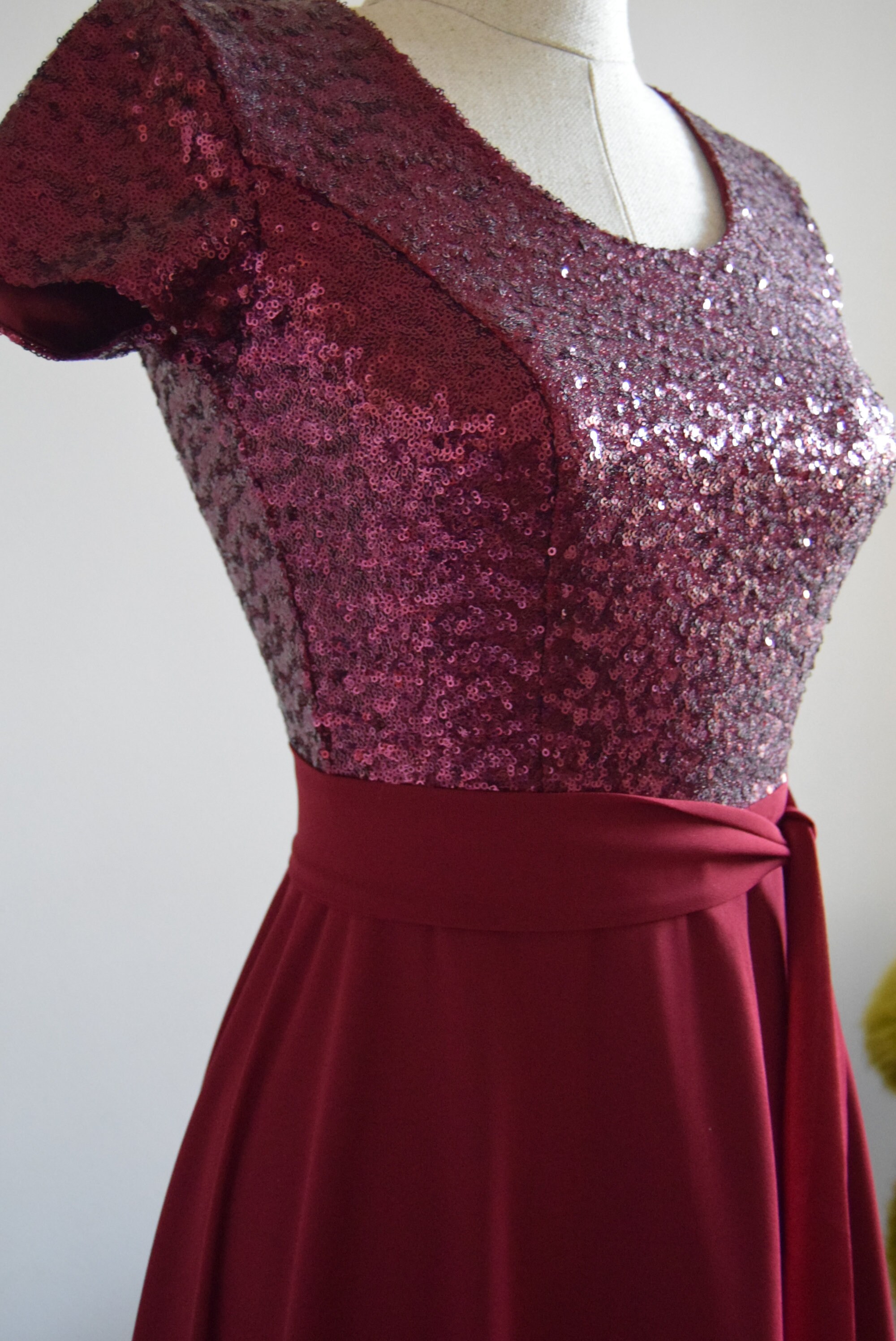 maroon sequin bridesmaid dress V-neck Burgundy Sequin Bridesmaid Dresses, Popular Bridesmaid Dresses   Berryera