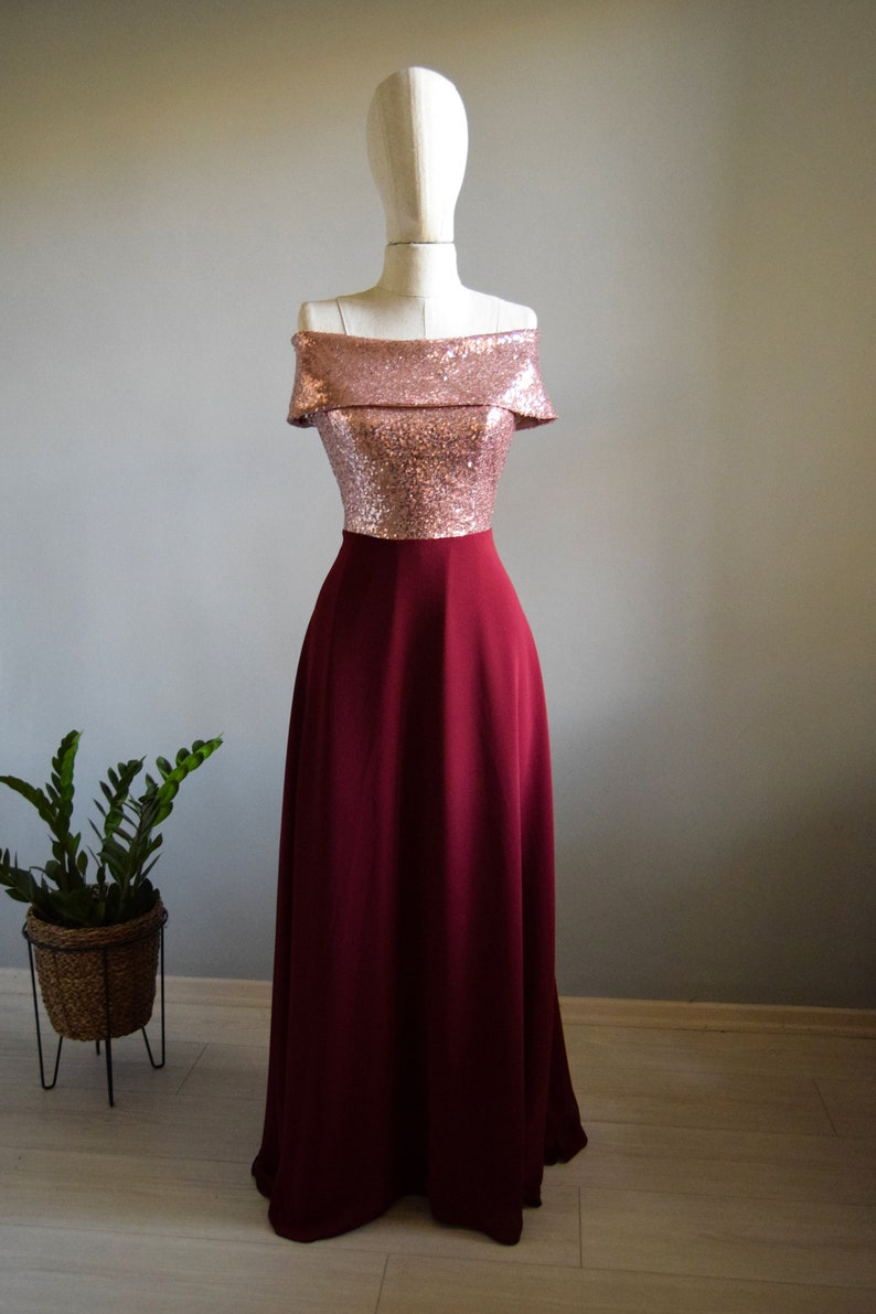 Rose Gold Sequin With Gorgeous Silk Georgette/Chiffon image 2