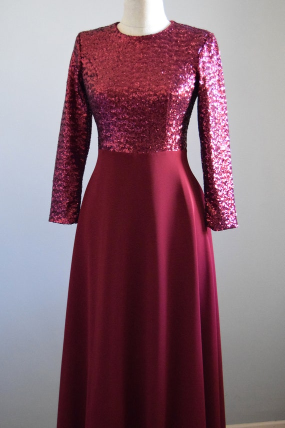 Borgoña vestido de dama de honor / rojo de Etsy México