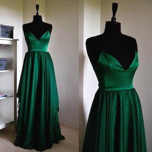 emerald silk dress