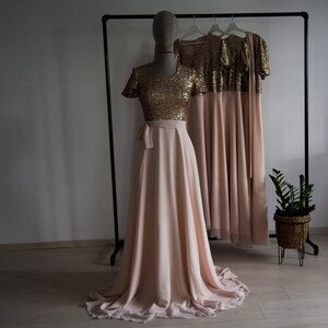 rose gold chiffon