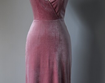 Cinnamon Rose Velvet Bridesmaid Dress: Deep V-neck, A-line Gown - Etsy