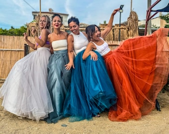 Copper Tulle Wedding Skirt | Full Volume Bridal Skirt | A-line Wedding Skirt | Long Maxi Bridal Skirt | Flowy Tulle Skirt
