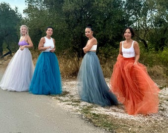 Elegant Bridal Tulle Skirt | Wedding A-Line Tulle Skirt for Brides & Bridesmaids | Custom-Made Bridal Wear