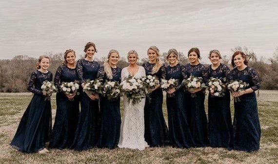 navy bridesmaid dresses