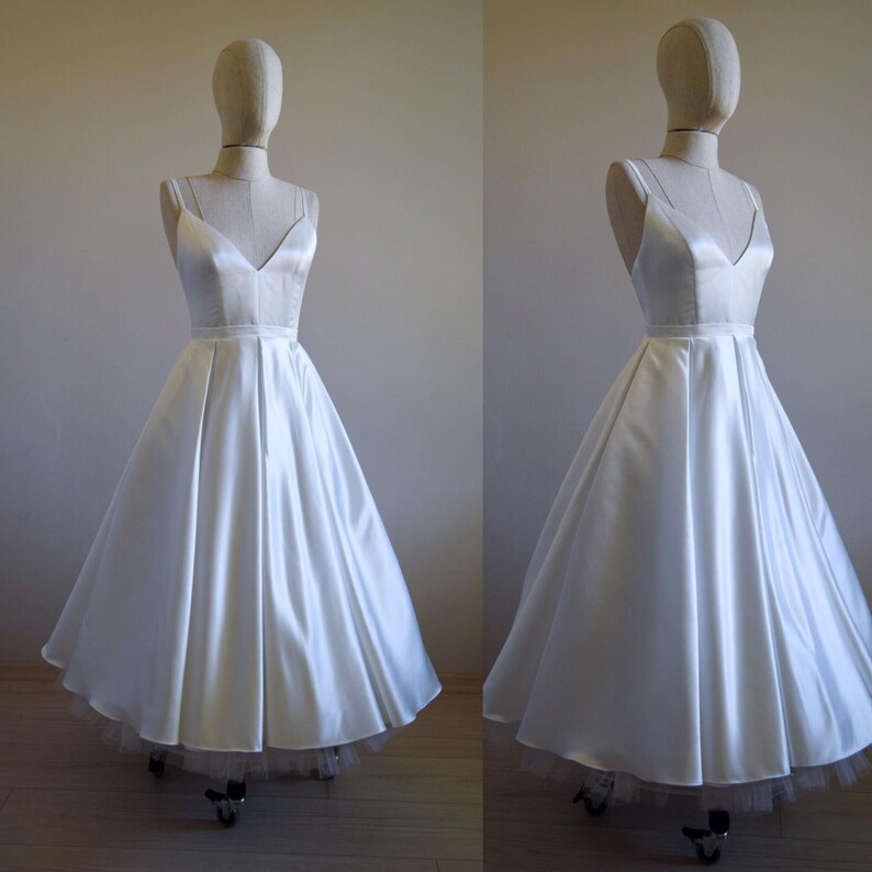 silk spaghetti strap wedding dress