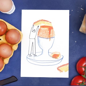 Dippy Egg Breakfast | Illustrated Fine Art Giclée Print | A5 - A3
