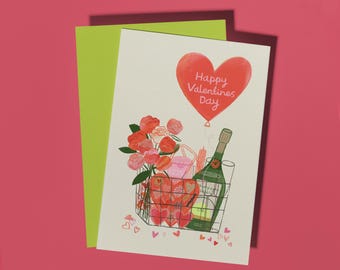Illustrated Valentine's Day Card | Gift Basket Design