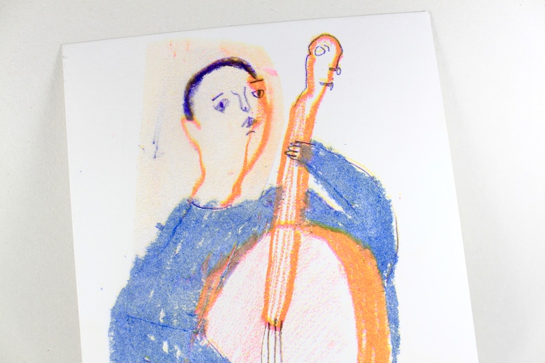 A5 Risograph Jazz Man Print image 1