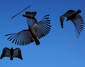 Bird silhouette mobile, Black bird mobile, Kinetic Minimalist Modern Mobile, Geometric Birds