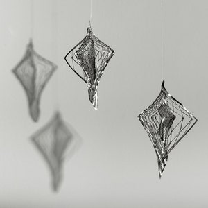 wind spinner Conch, 2 pieces minimalist wind chime of stainless steel