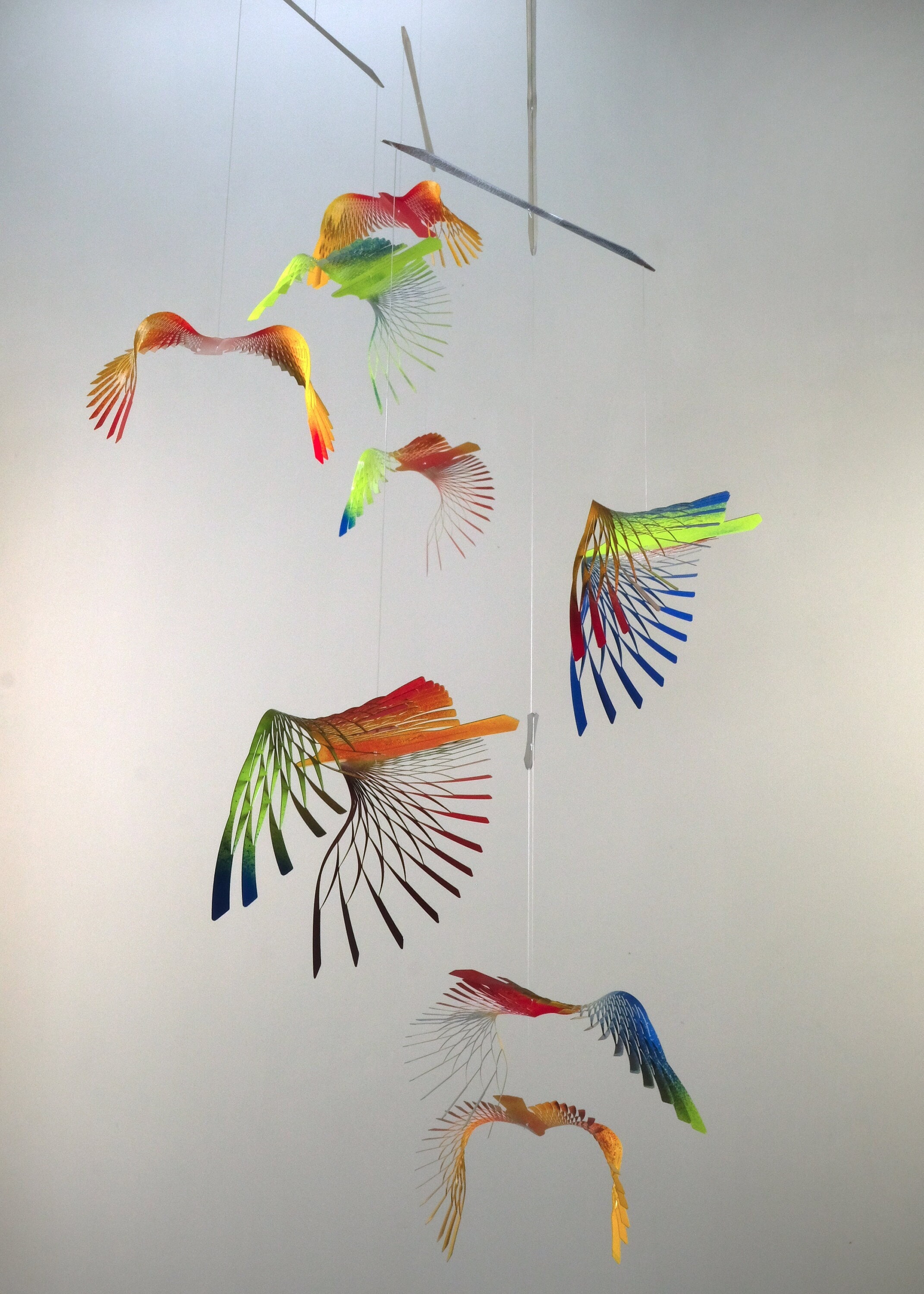 Groes Kinetischer Vogel Mobile, 8-teilige Flock im Flug Skulptur,  Edelstahl Art - Etsy.de