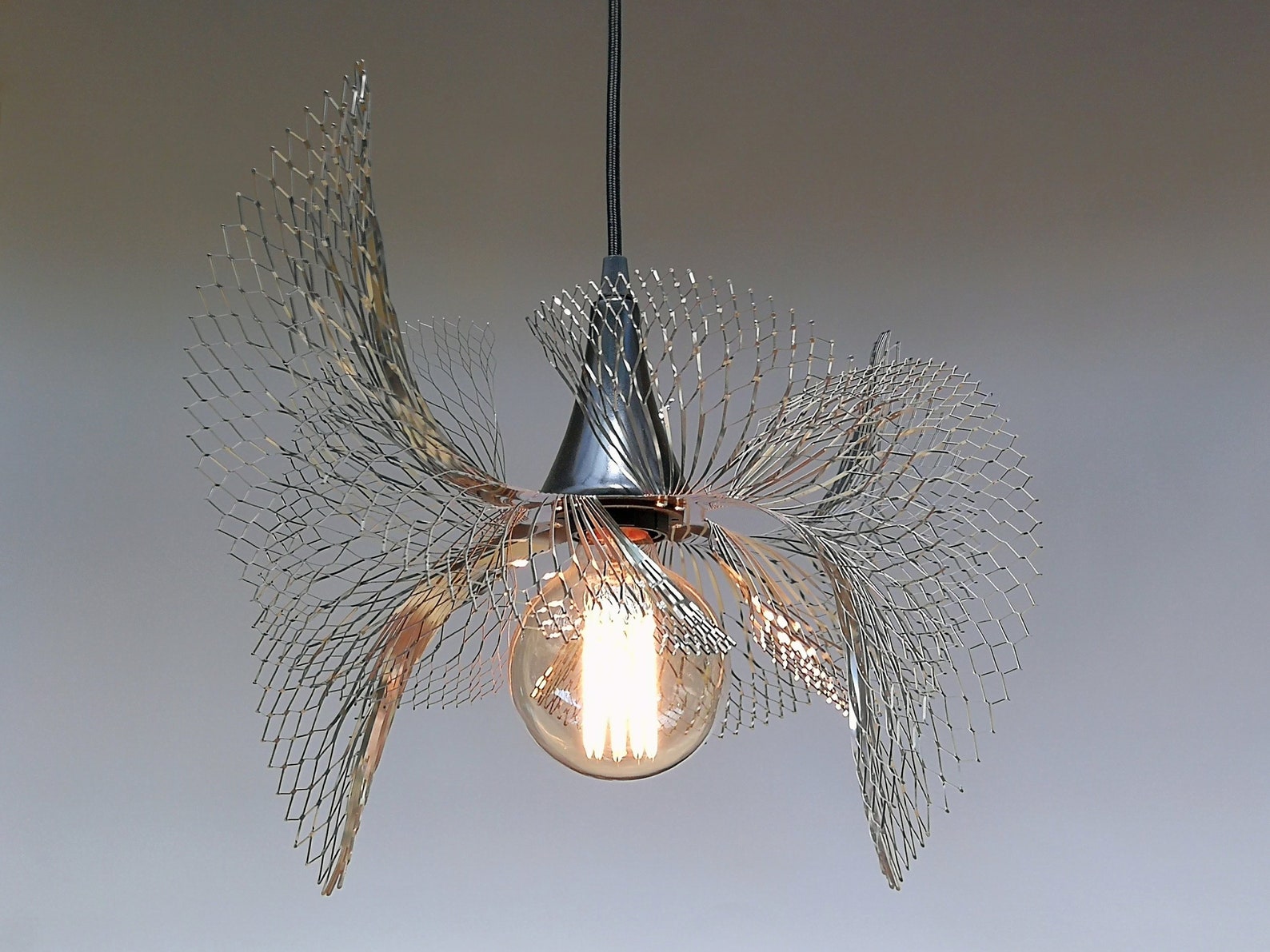 Stainless Steel Leaf Light Fixturemodern Chandelier Pendant Etsy