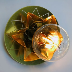 2 origami lights of brass, contemporary lighting, Metal geometric lamp, 3d geometric lamp, image 6