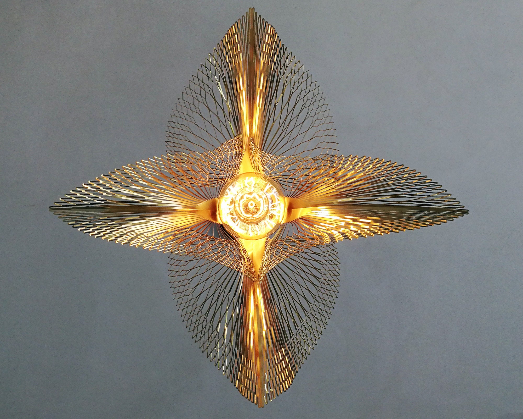 Golden Leaf Light Fixture Brass Light Ceiling Light Pendant Etsy UK