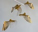 golden bird mobile,4 piece bird in flight brass mobile, kinetic metal art sculpture,Mobile Sculpture art. 