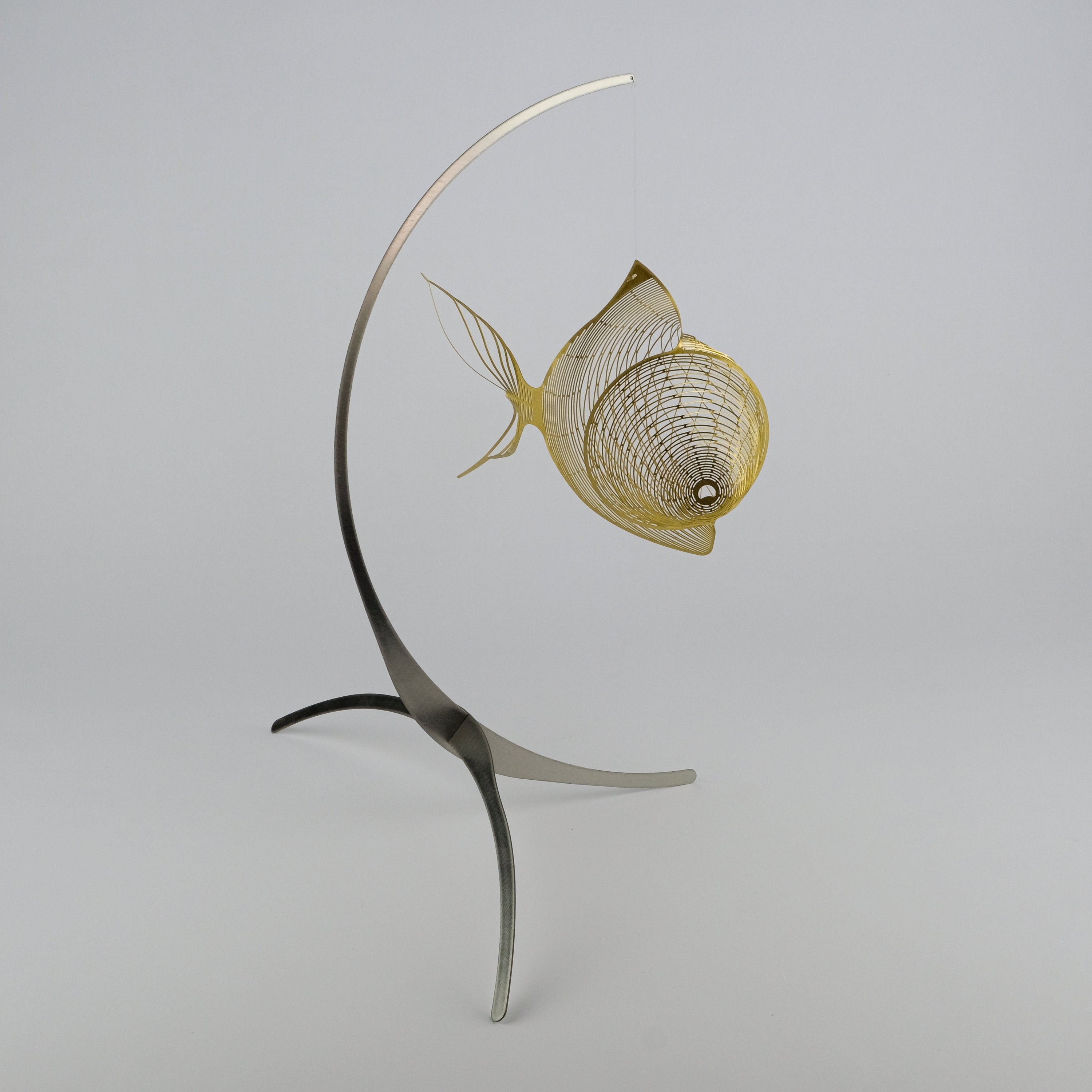 Fish mobile desk decor Brass fish appreciation gifts Office Etsy