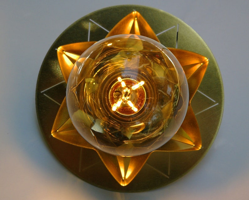 2 origami lights of brass, contemporary lighting, Metal geometric lamp, 3d geometric lamp, image 5