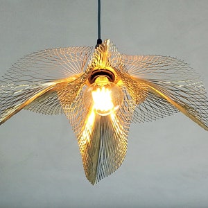 Golden Leaf Light fixture, Brass light, Ceiling Light, Pendant light, Ceiling shadows, Unique brass chandelier lighting, Burnt orange