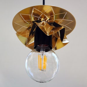 2 origami lights of brass, contemporary lighting, Metal geometric lamp, 3d geometric lamp, image 4