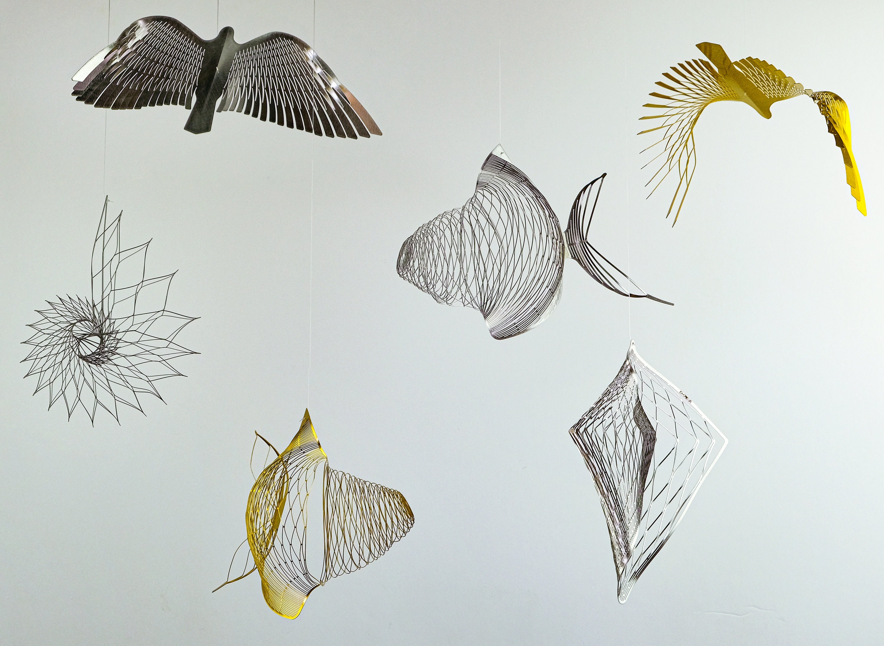Kinetic Wire Art Sculpture: Metal Fish, Bird, Shell Collection - Etsy