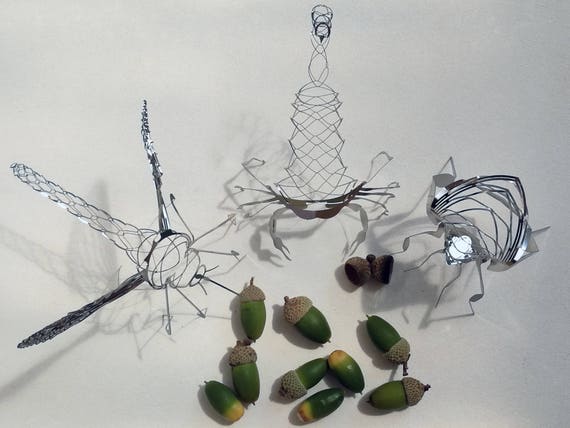 Scorpion Mosquito and Bug Insect Wire Sculpture, Stainless