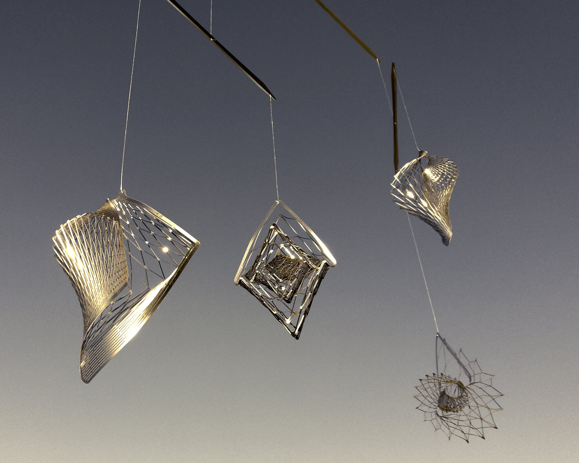 Shell Stainless Steel Mobile, Ocean Mobile, Conch Decor, Modern Sun ...