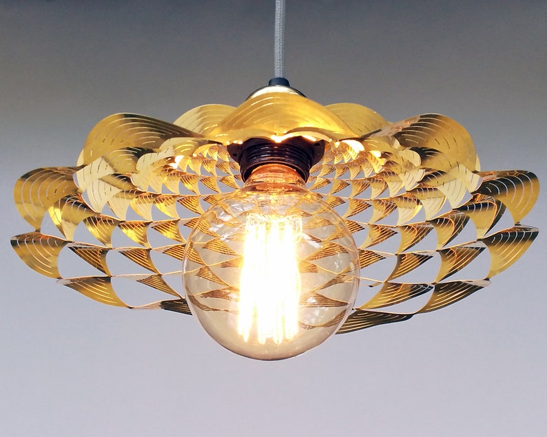 Sunflowers Brass Ceiling Light Fixture Flower Dining Room Etsy