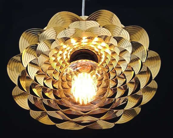 Sunflowers Brass Ceiling Light Fixture Flower Dining Room