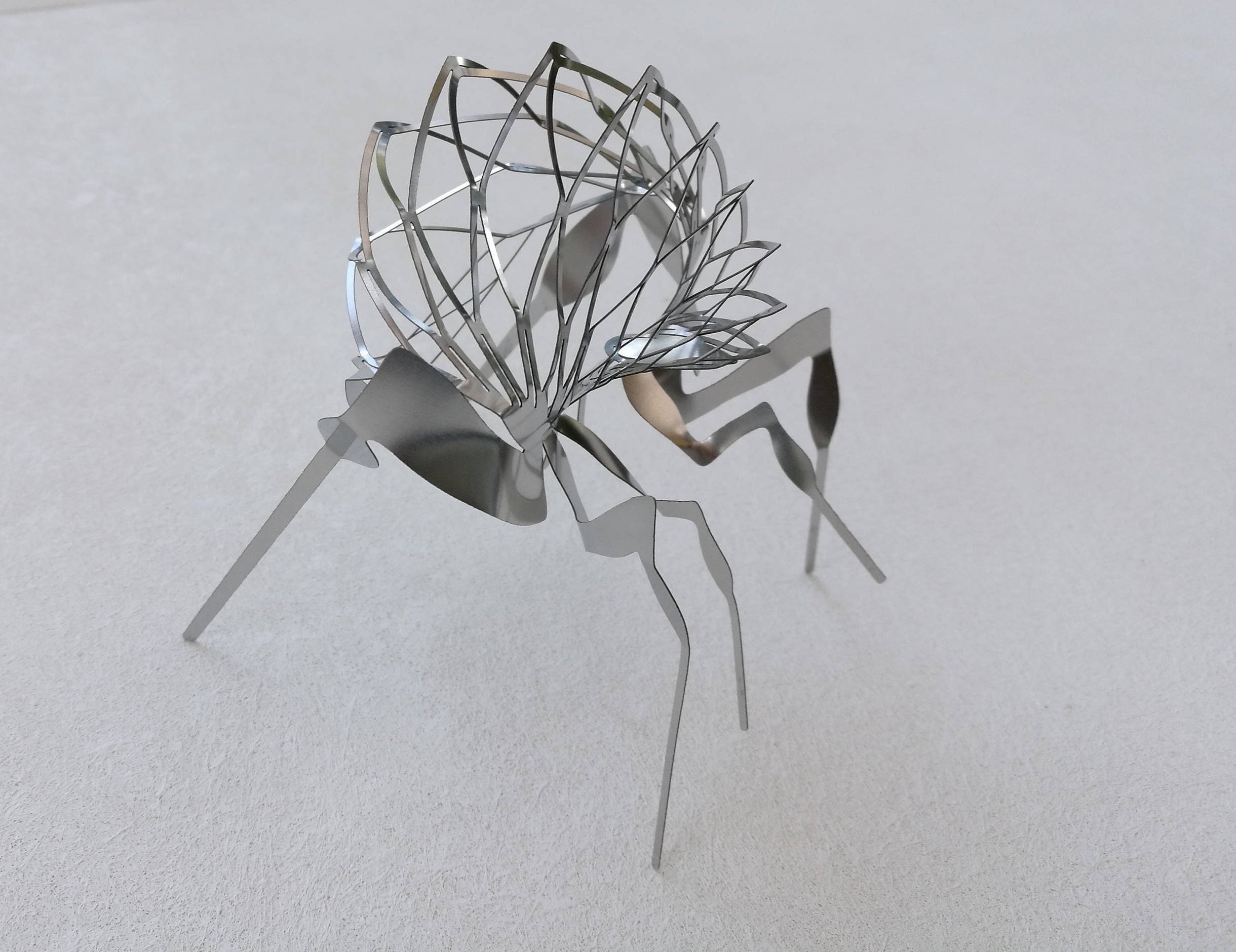 Stainless Steel Bug Sculpture Set: Modern Metal Tabletop Art - Etsy