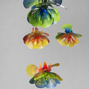 Flower mobile art, colorful flower kinetic sculpture, colorful art, New home gift, wedding gift image 5
