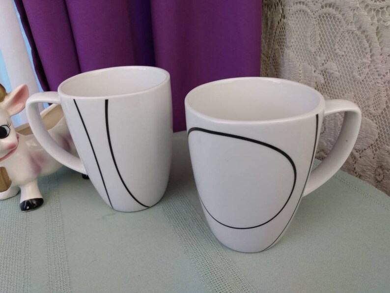 Corelle Simple Lines Coordinates Coffee Mugs Cups Porcelain Etsy
