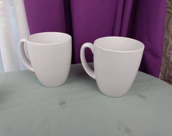 Corning Corelle Coordinates Mugs Solid White Ceramic Stoneware Coffee Cups Set Of 2 Replacement Winter Opal Frost Affordable Gift