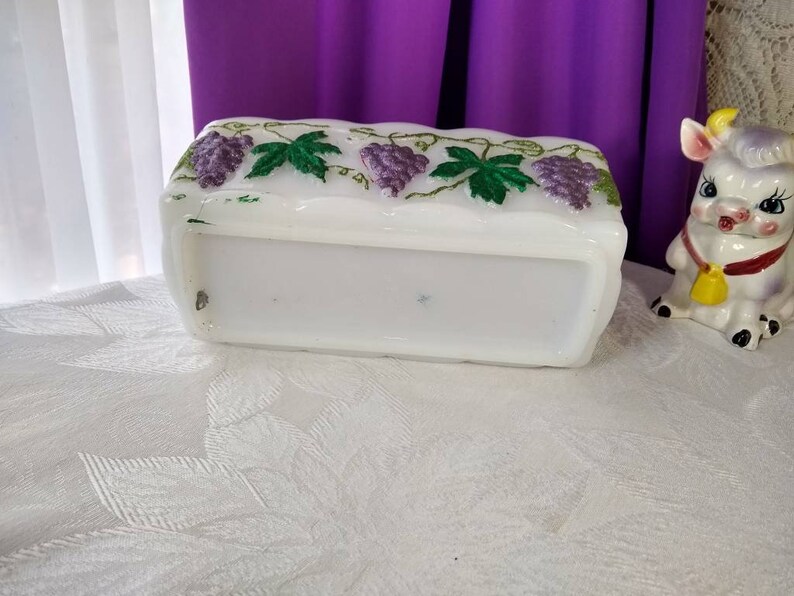 Vintage Fire King Milk Glass Planter Mid Century Rectangle Etsy